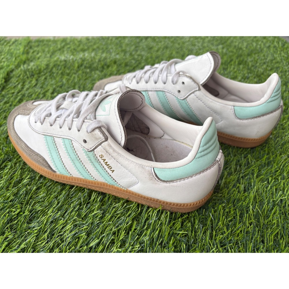 Adidas Samba OG White Mint Green Gum Sole Sneakers JP5481 Womens 6  Kids 4.5Y